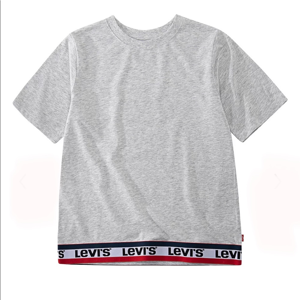 Girls Levi's® Striped Logo Trim Tee